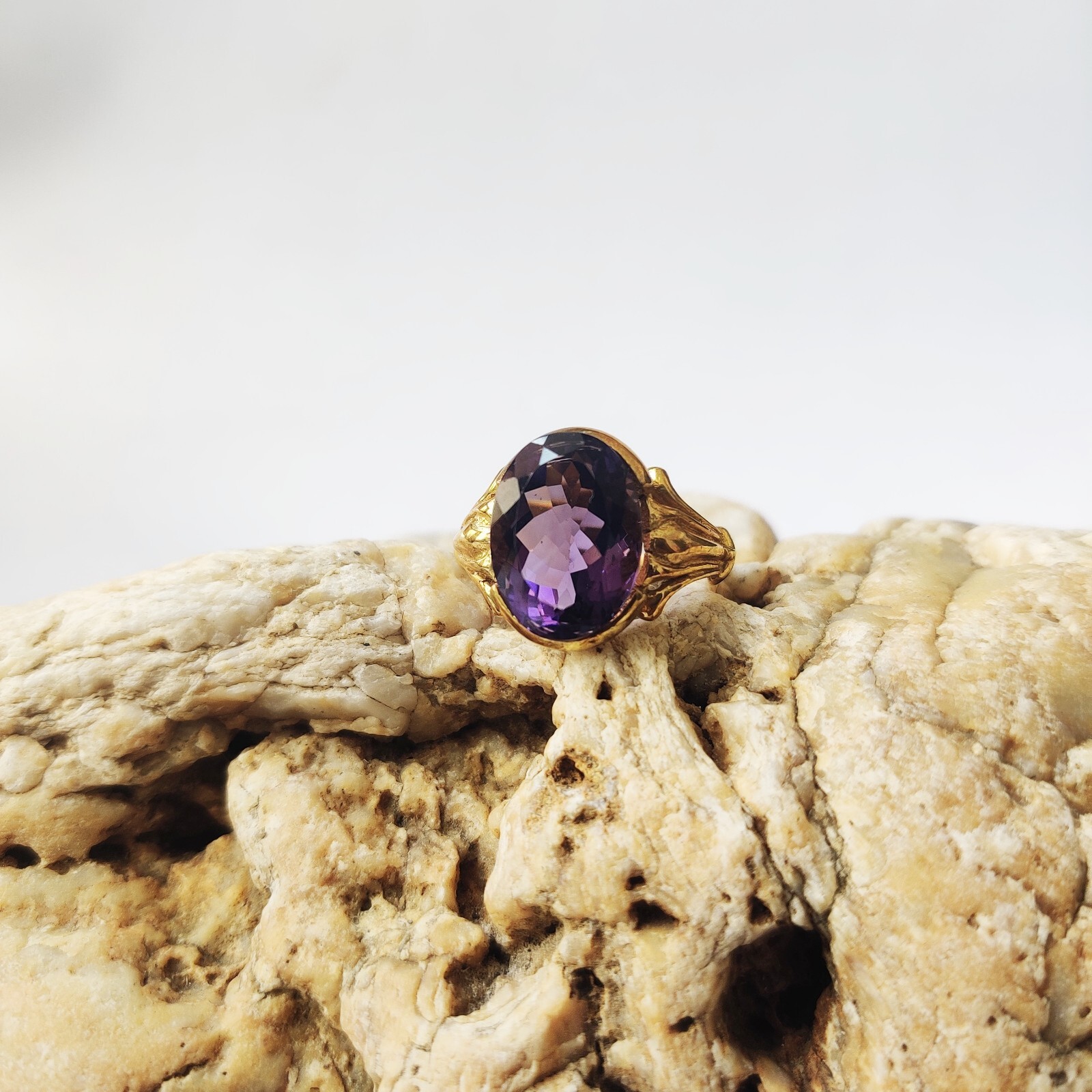 925 Starling Silver Created Amethyst Ring Size 7 Handmade Art And Deco Victorian