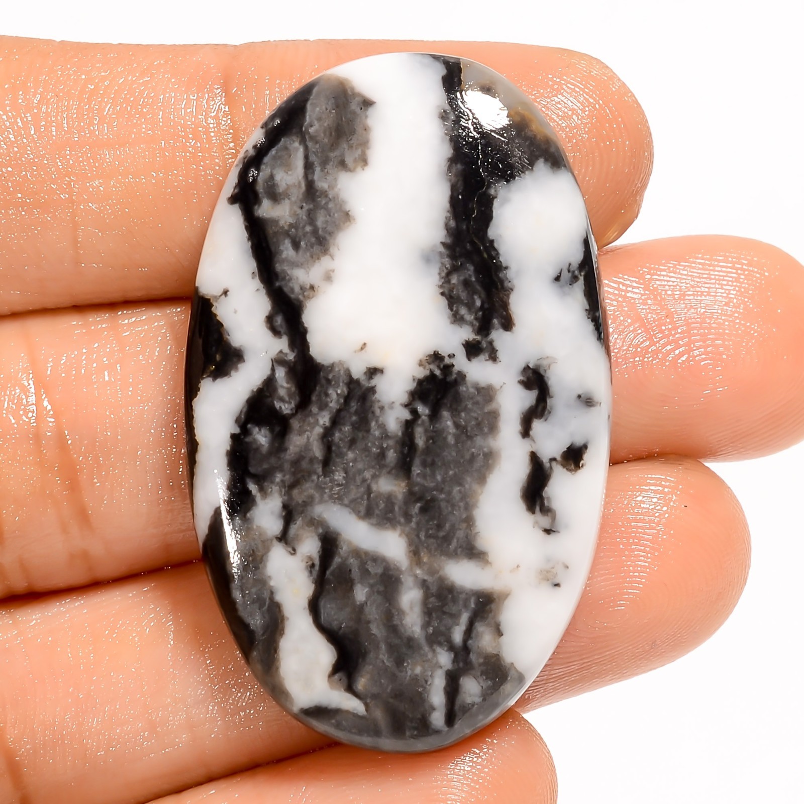 Natural Buffalo Jasper Oval Cabochon Polished Loose Gemstone 51.5 Ct 40X24X5 mm