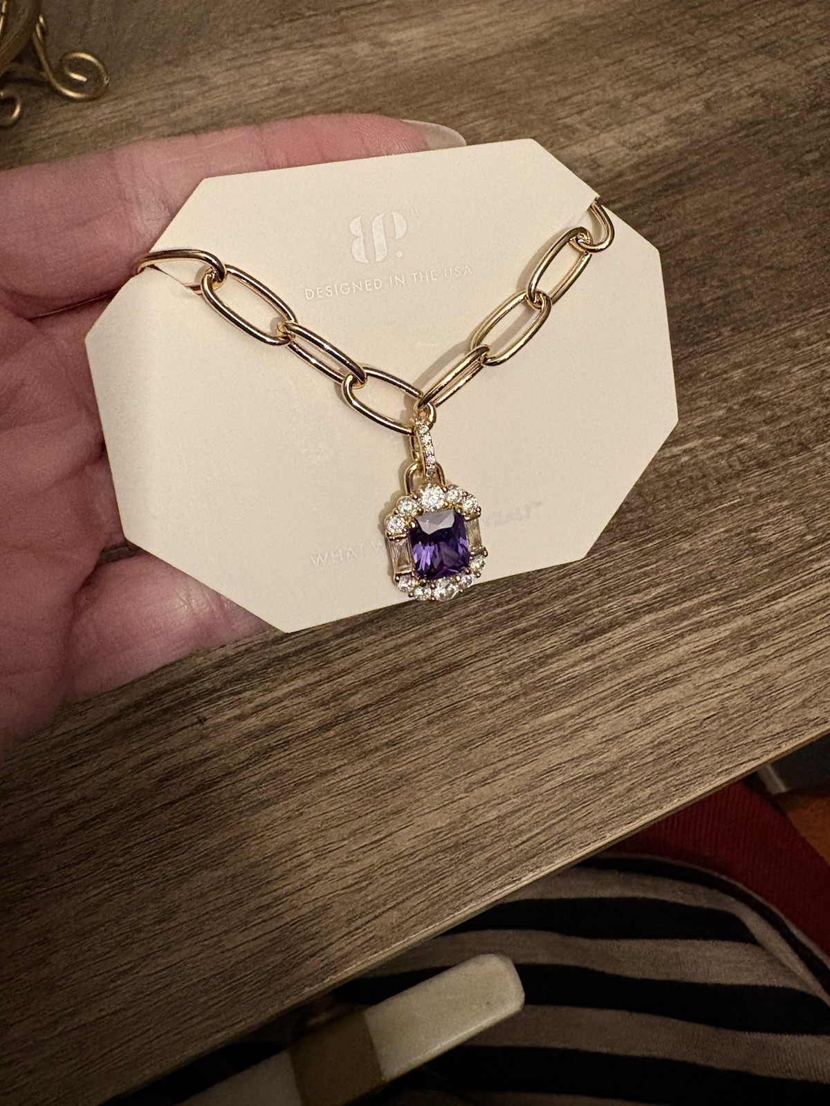 Bomb Party Necklace *Golden Hour Bliss* Purple Topaz On Gold Plating NK59516