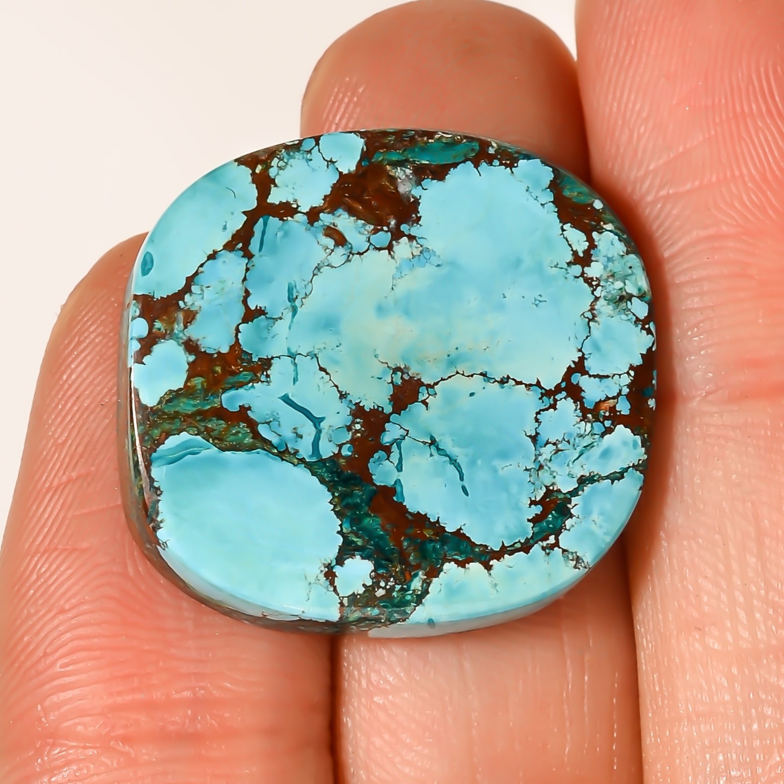29.00 CTS Beautiful NATURAL TIBET TURQUOISE Cushion Cabochon Gemstone 22X24X5 mm