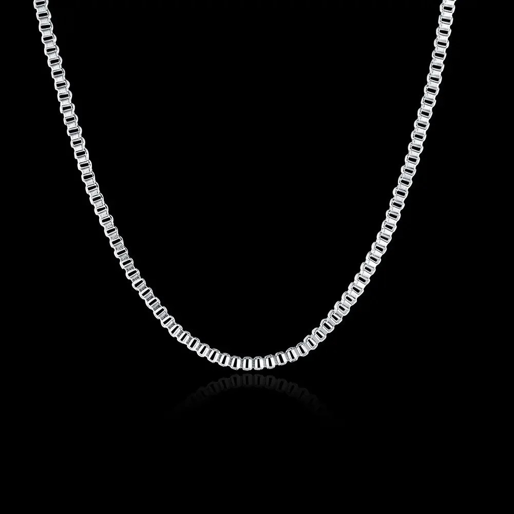 925 Sterling Silver Necklace 16/18/20/22/24 inches fine 1.5MM Box chain