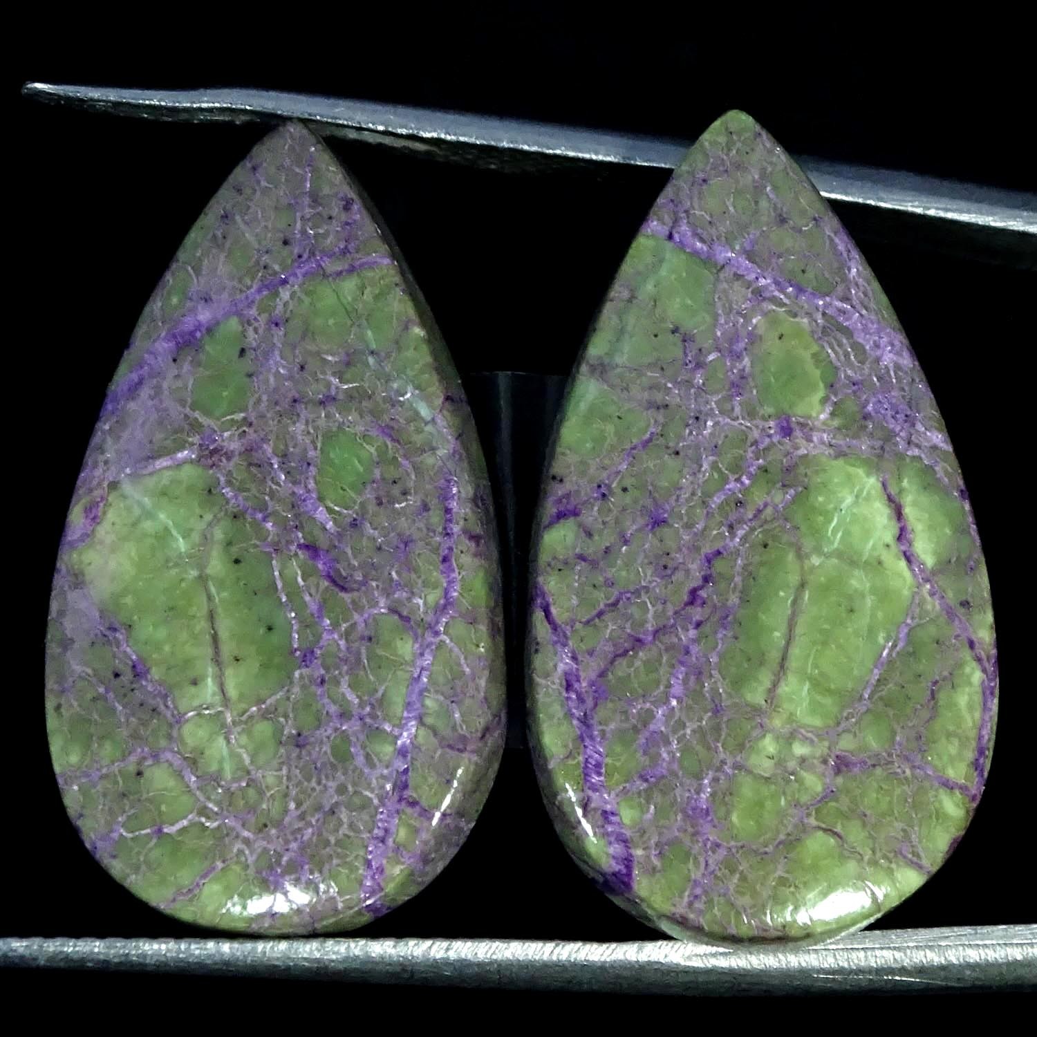 23.10Cts 100% NATURAL Purple Stichtite Cabochon Pear Gemstone 15X27X4MM