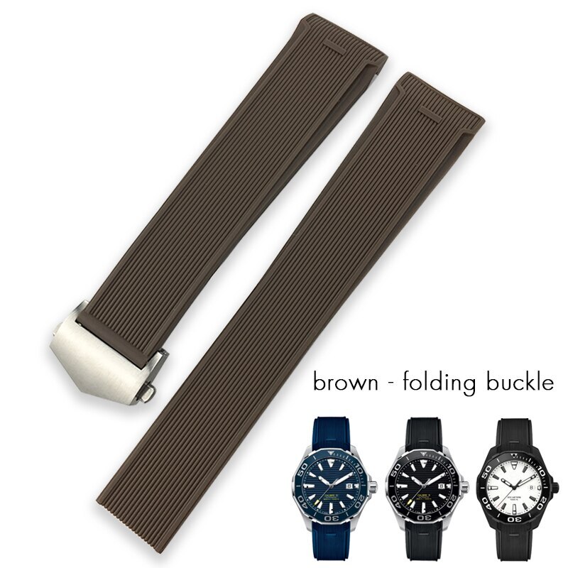 20mm 21mm 22mm Rubber Silicone Band Strap For Tag Heuer CARRERA AQUARACER Watch