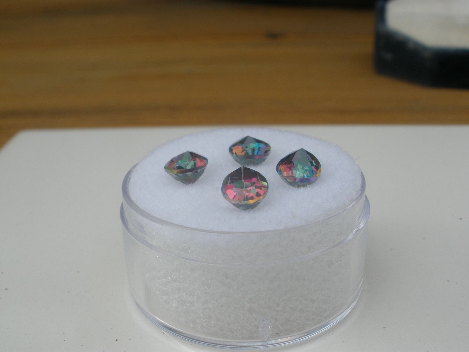 4 Rainbow Mystic Topaz Pear Loose Faceted Natural Gems 7x5mm