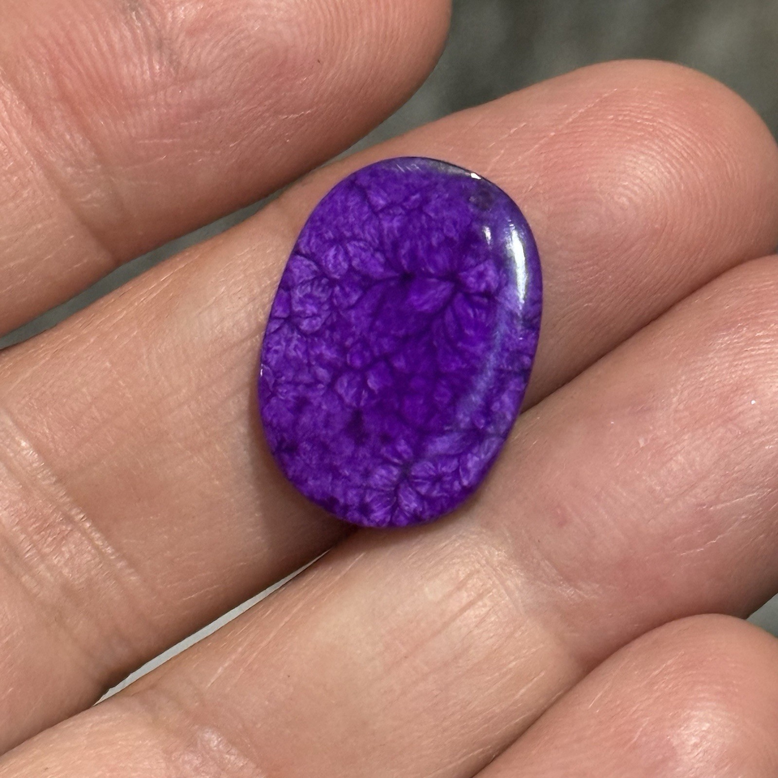 11.2ct 19×13.7×3.5mm Fine Purple Sugilite Oval Backed Cabochon Gemstone