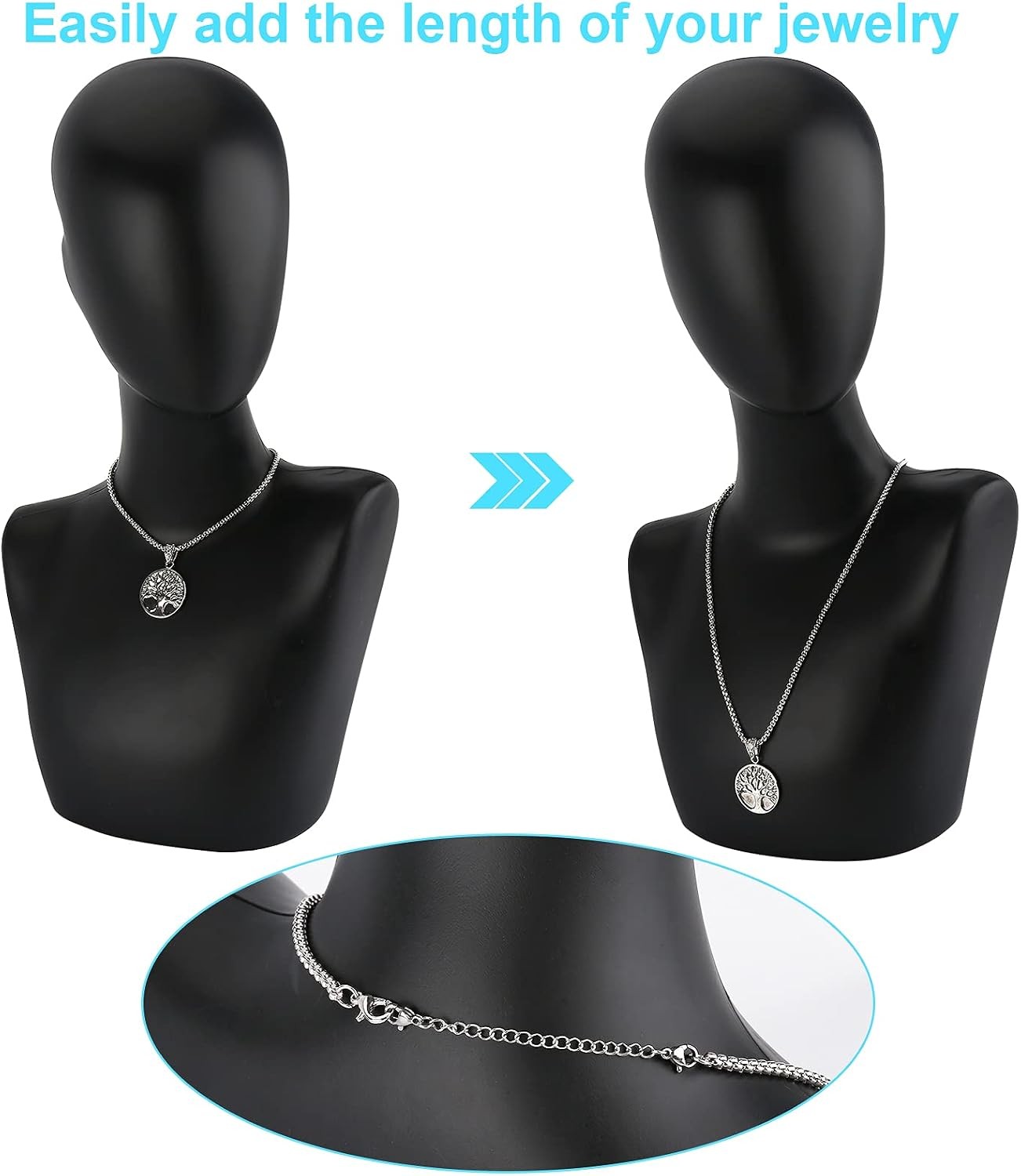 12 Pcs Extender /Safety Chain Extender Necklace Bracelet Lobster lock 1″ To 6″