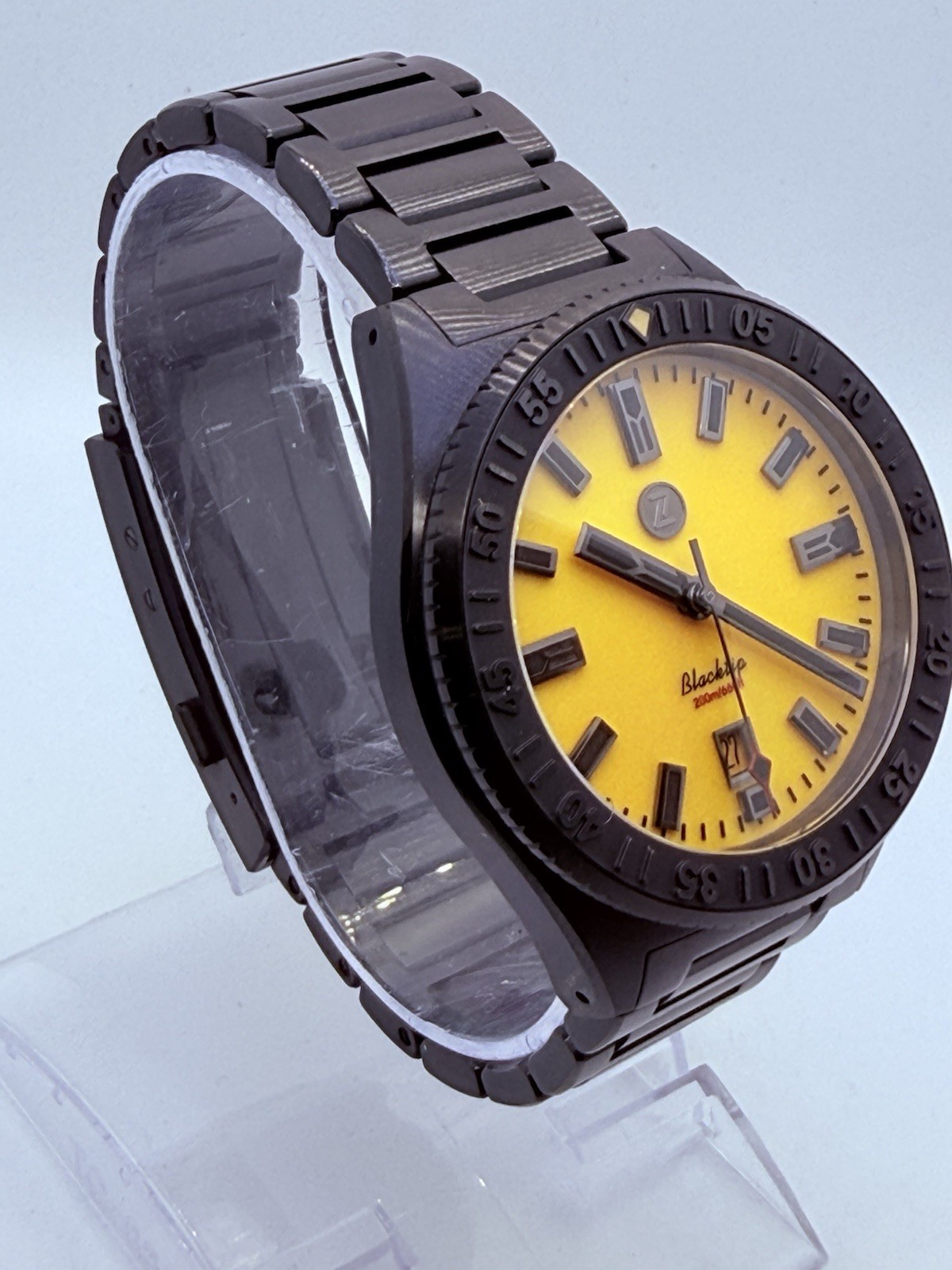 ZELOS BLACKTIP 41MM DLC AUTO DIVE WATCH-FULL LUME ‘EMBER’‼️