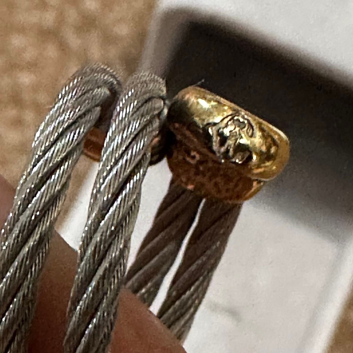 Rare Philippe Charriol Cable Design Ring Gold Silver Size 61 US 9.5 Used JP F/S