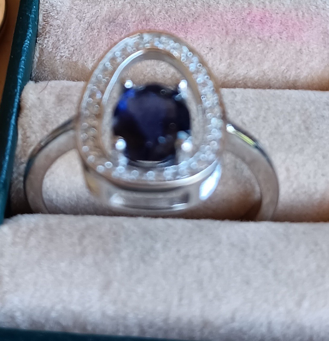 925 Sterling Silver Ring Oval Iolite 8x6mm Natural Gemstone Jewelry Size 8.5