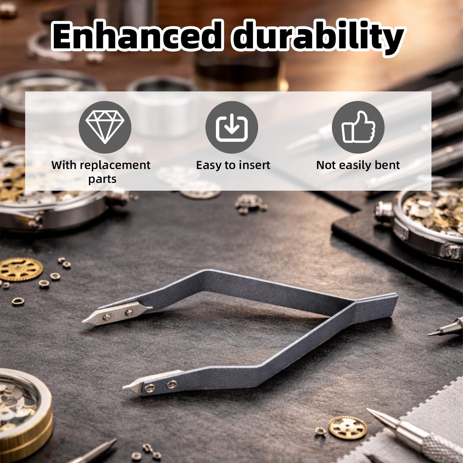 Spring Bar Tweezers for Strap & Band – Aluminum Alloy Pin Removal Tool with S…