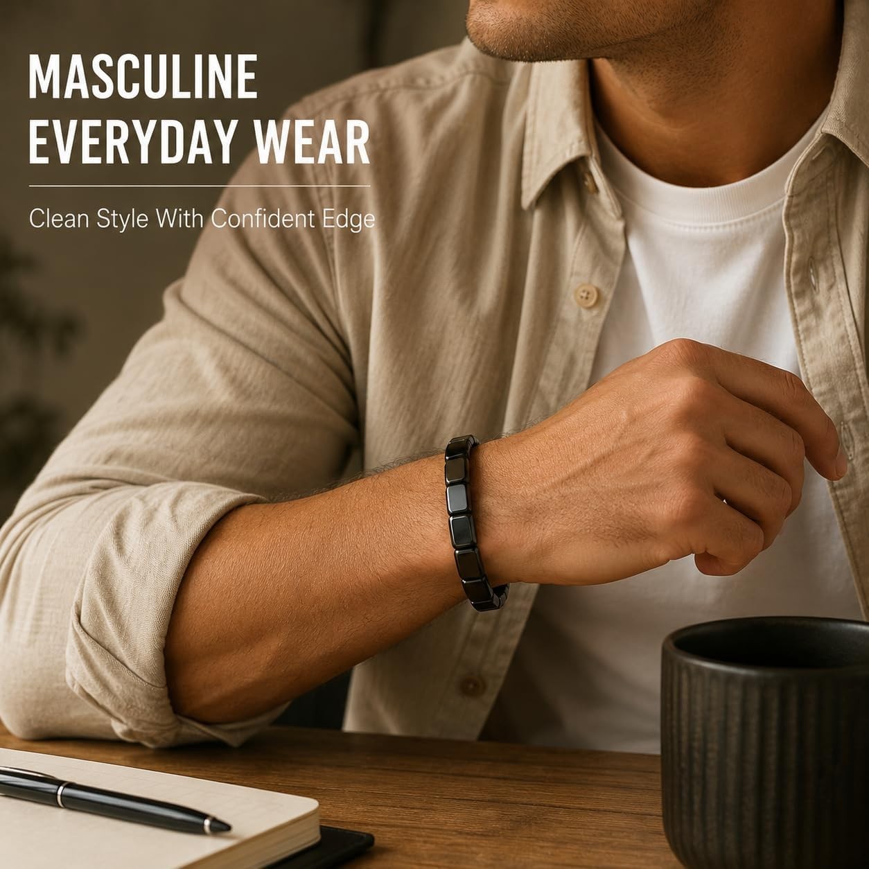 Elegant Black Hematite Wristband – Boost Confidence & Calm Decision-Making