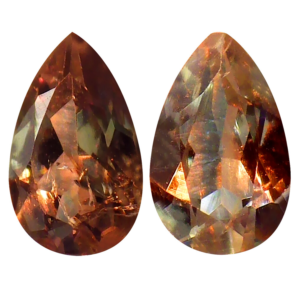 0.36 ct (2pcs) Eye-opening MATCHING PAIR Pear Shape (5 x 3 mm) Alexandrite
