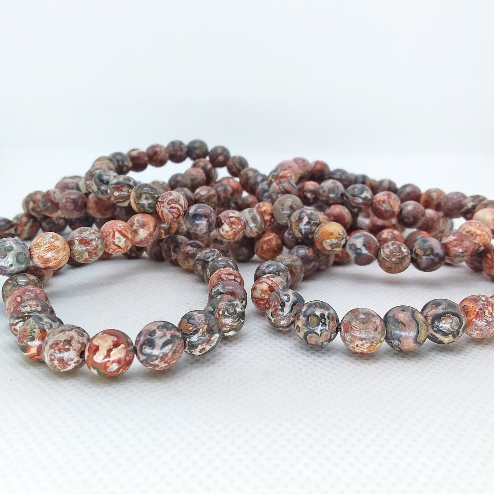 Leopard Jasper, 8mm, bracelet, elastic, stretchy, green, orange, yellow, #1918