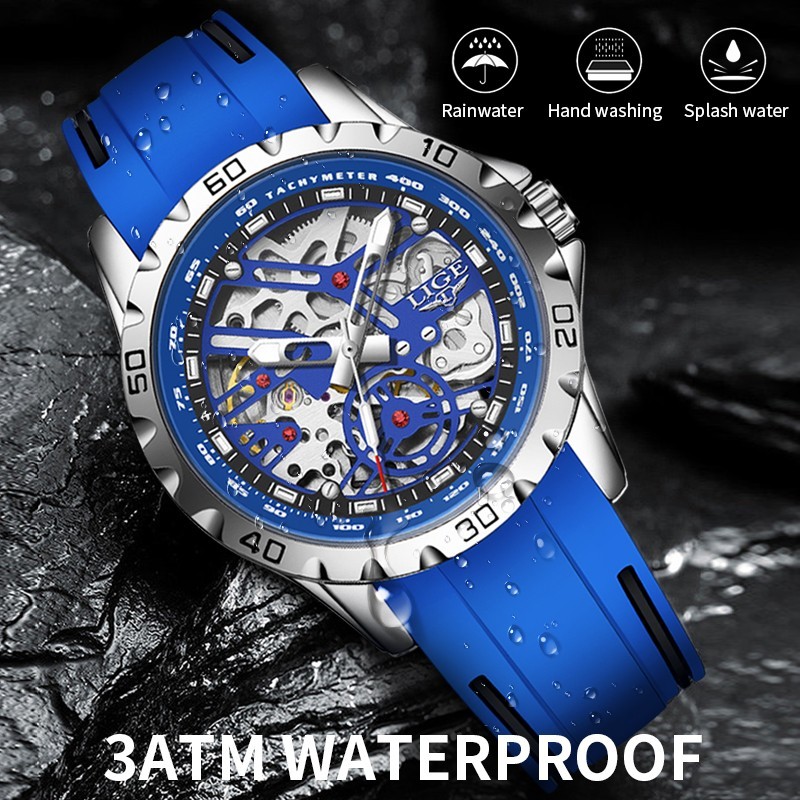 Sport Men Watch Automatic Mechanical Luminous Waterproof Males Casual Wristwatch