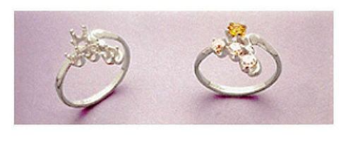 3.5mm Round Half By-Pass Silver Pre-Notched Dinner Ring Setting (Size 4-9)