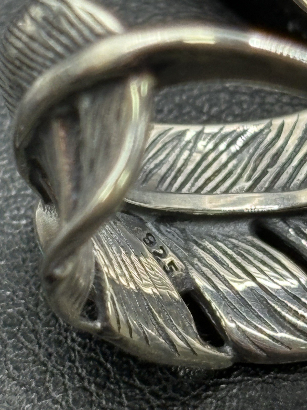 New Condition Sterling Silver Turquoise Feather Ring 6 Grams Size 7 G31