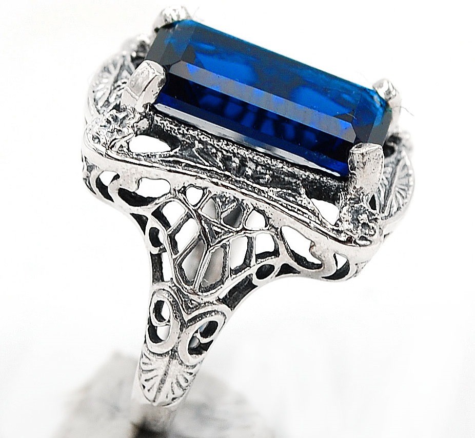 8CT Heat Treated Kyanite 925 Sterling Silver Art Deco Ring Jewelry Sz 7,8,9 XB2