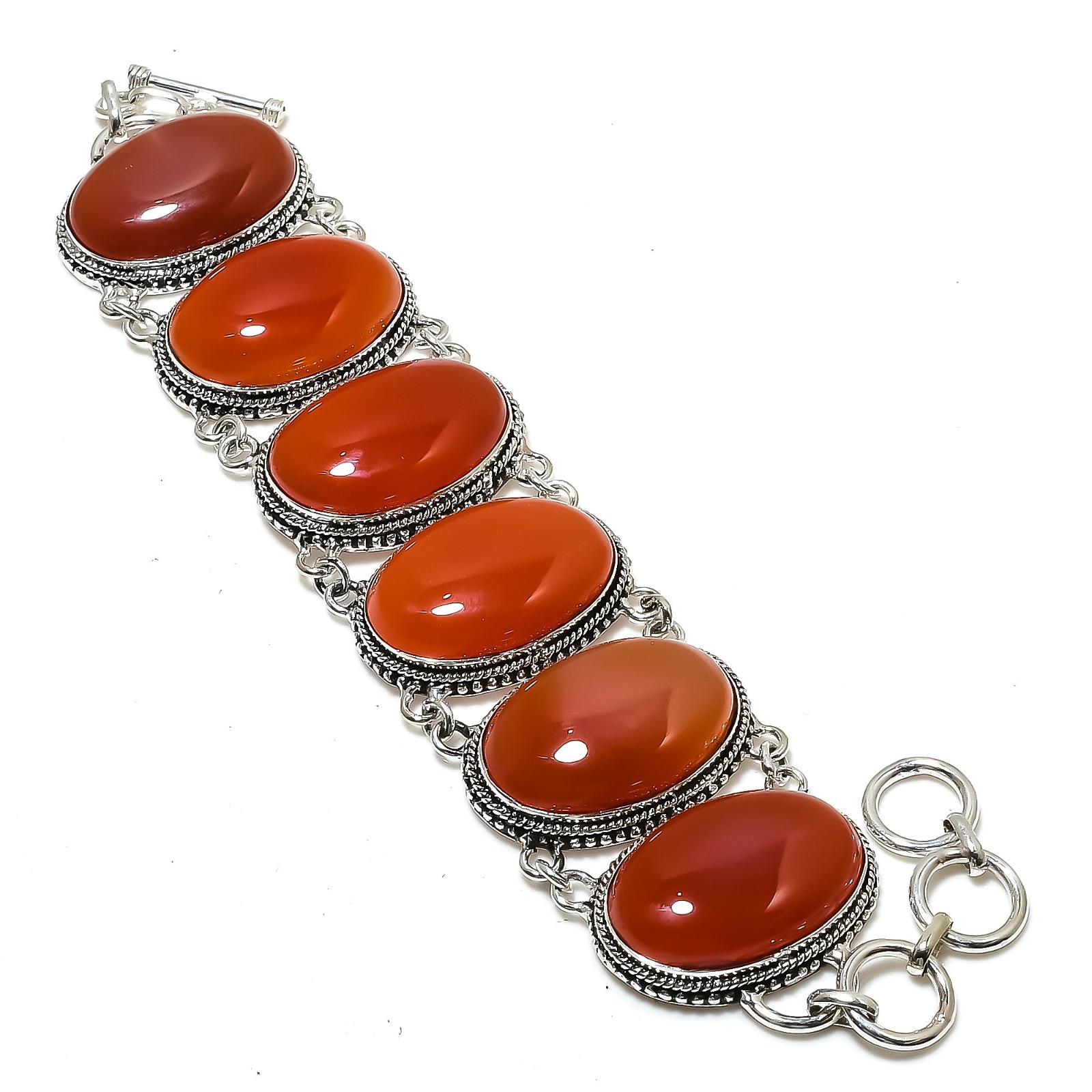 Carnelian Gemstone Handmade 925 Solid Sterling Silver Everyday Bracelet Jewelry
