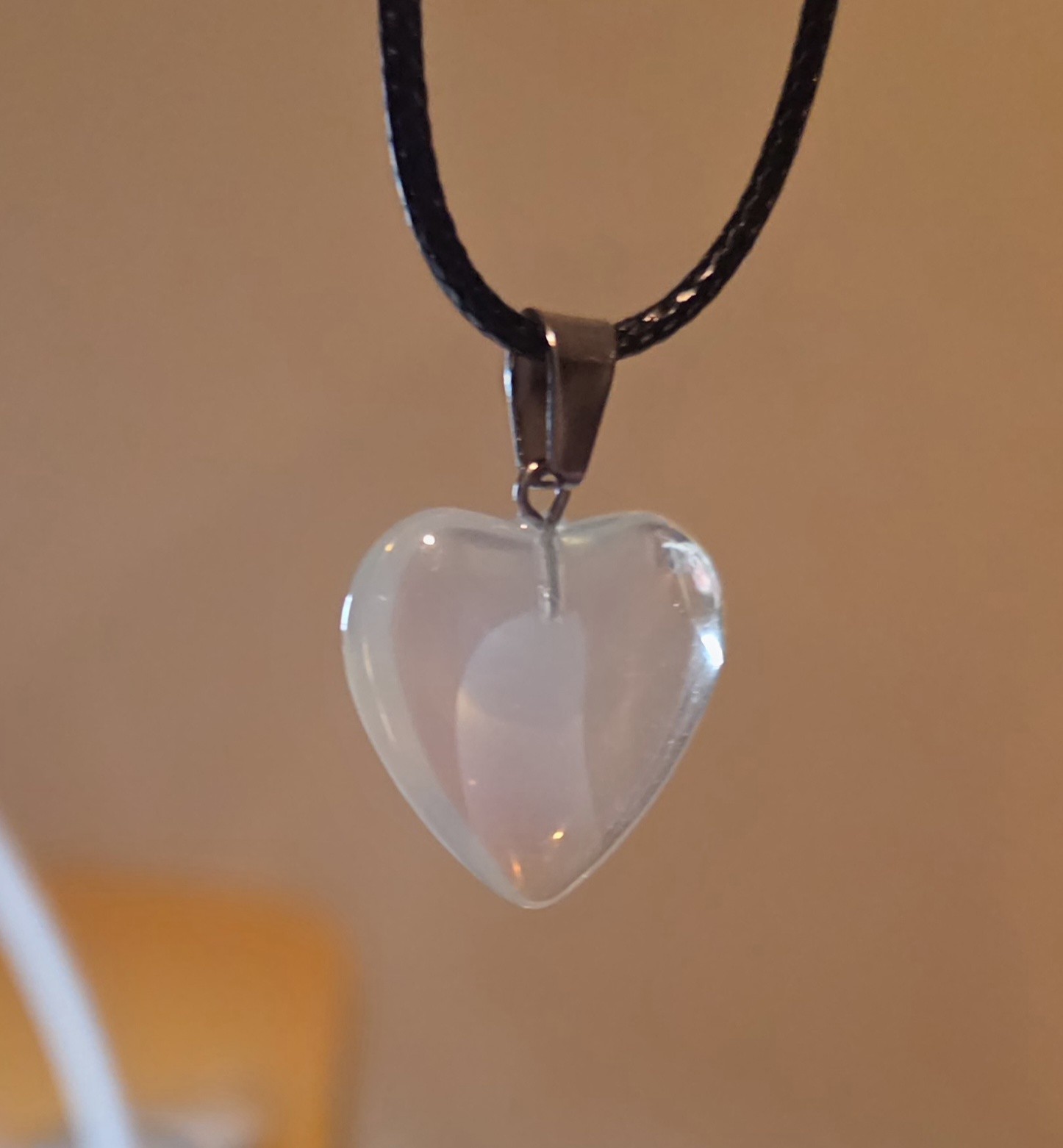 White/Clear Crystal Heart Shaped Pendant Necklace Gift