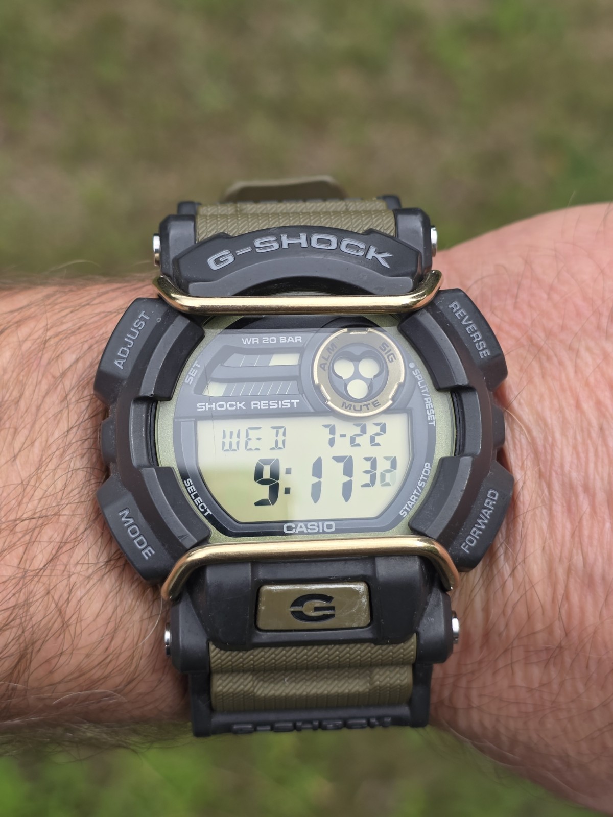 Casio G-Shock GD-400 Watch Men 48mm Digital Black Army Green Alarm Chrono 3434