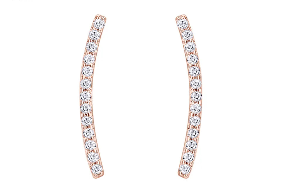 1/5ct Round Moissanite Ear Crawler Cuff Jacket Climber Earrings Sterling Silver