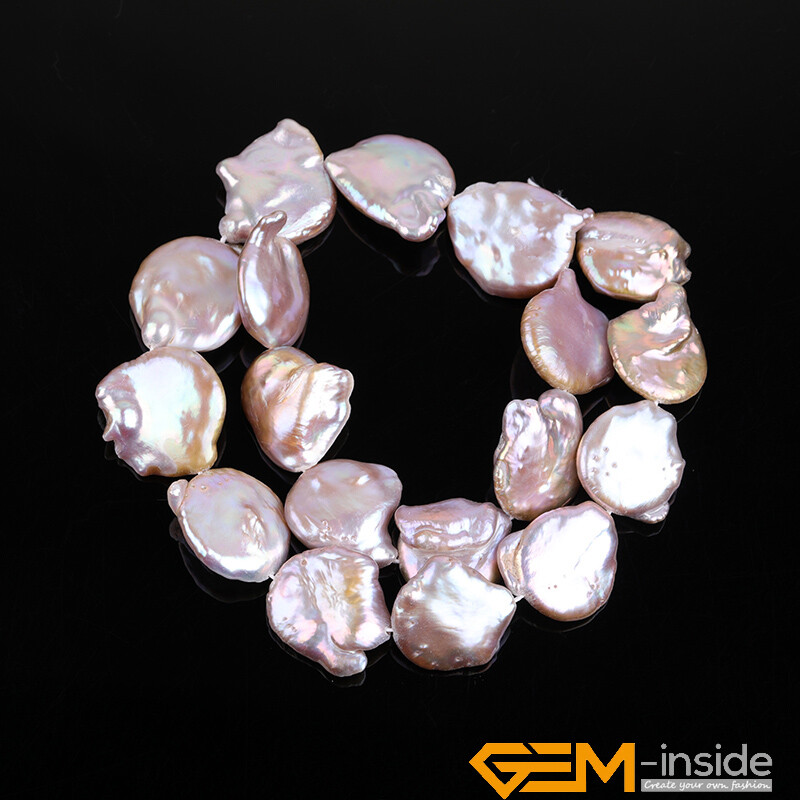 AAA Natural Baroque Big Nucleated Edison Coin Pearl Beads For Jewelry Making 15″