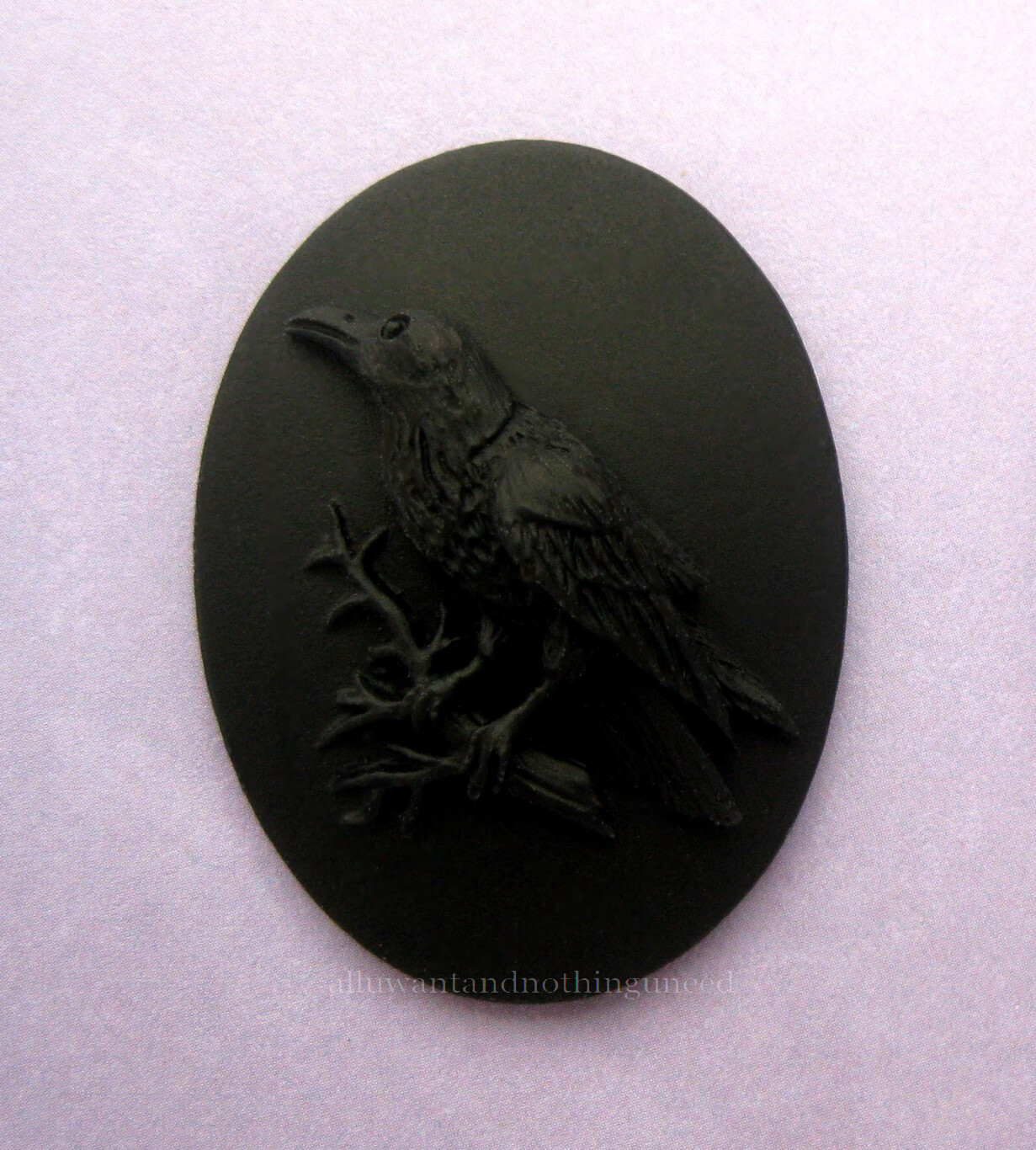 8 Multi Color BLACK BIRD CROW RAVEN on Branch 40mm x 30mm GOTH EMO CAMEOS Lot