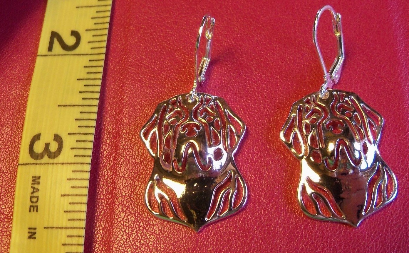 SAINT ST BERNARD Dog Earrings ~ Silver Tone ~ Dog Lover ~ Cute!