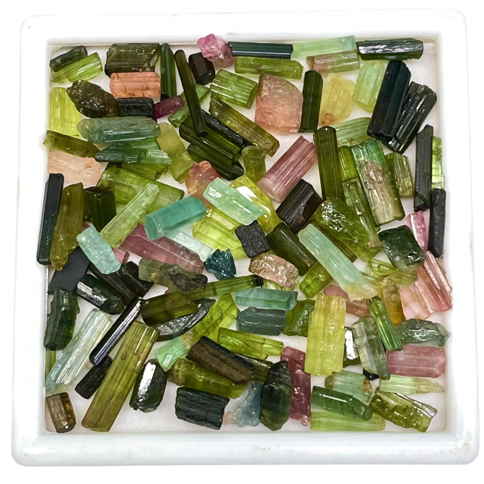 127 Pcs Natural Tourmaline 4-16mm Multi Color Rough Stick Loose Gemstones Lot