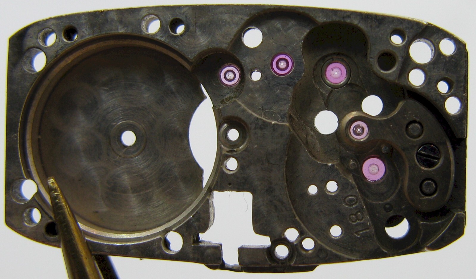 Rolex 180, F Watch Movement Part: main plate #100