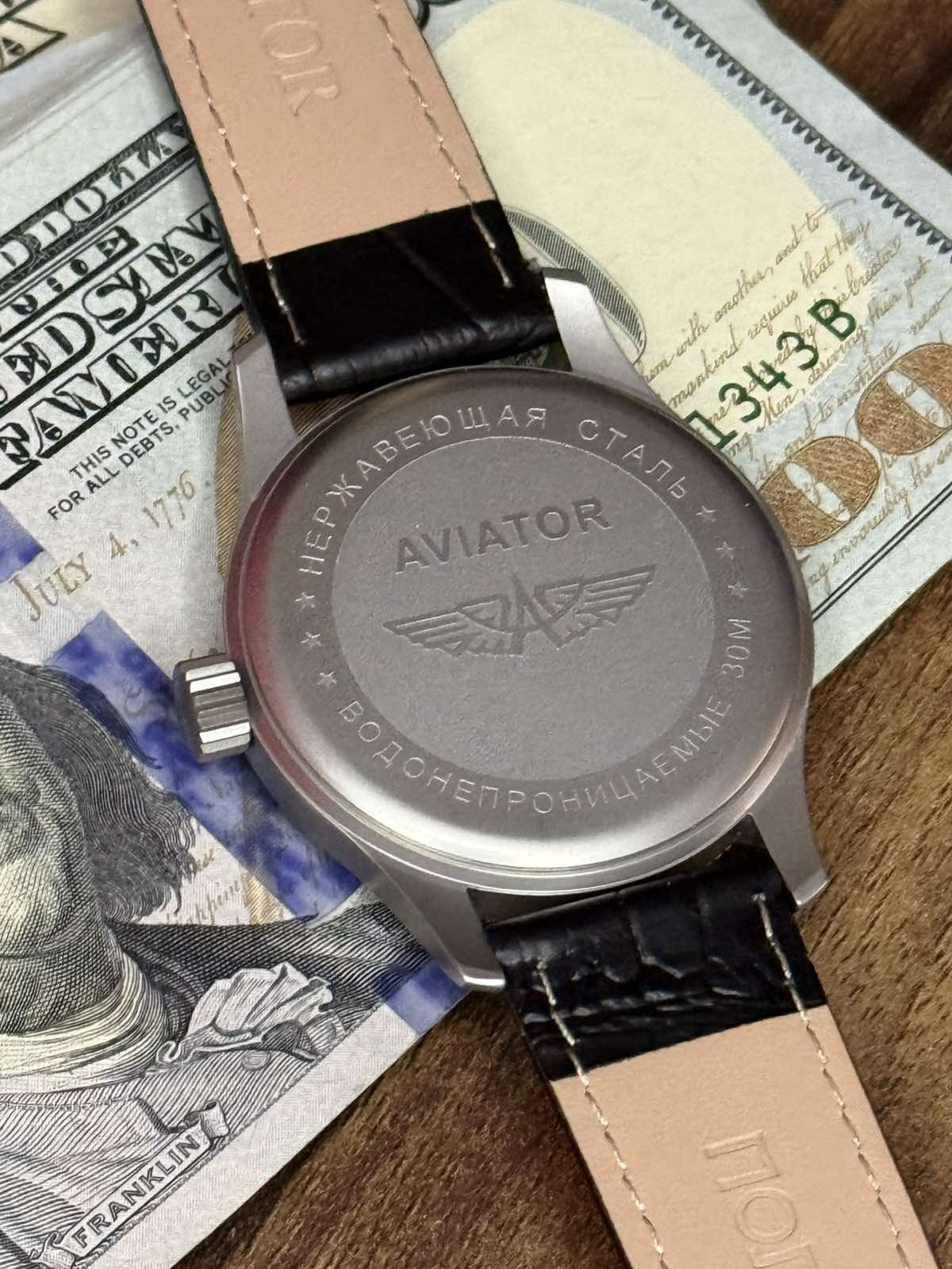 Aviator Watch Mechanical Soviet USSR Pilot Military Calendar Day Raketa Vintage