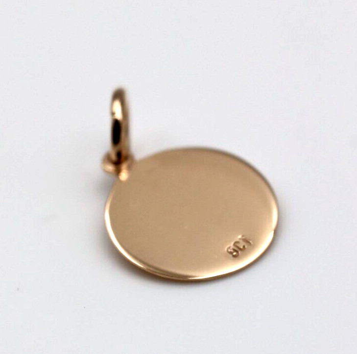Genuine 9ct 9k Solid Rose Gold 12mm disc round circle pendant – Free Post