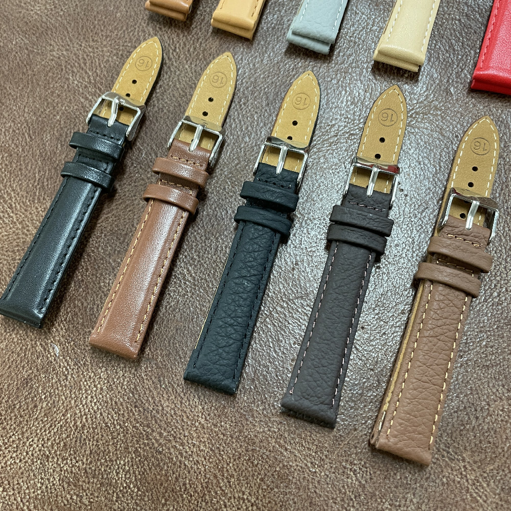 WHOLESALE 10pcs Mix Cow Leather Padded Watch Strap Band 12/14/16/18/20mm (S-5)