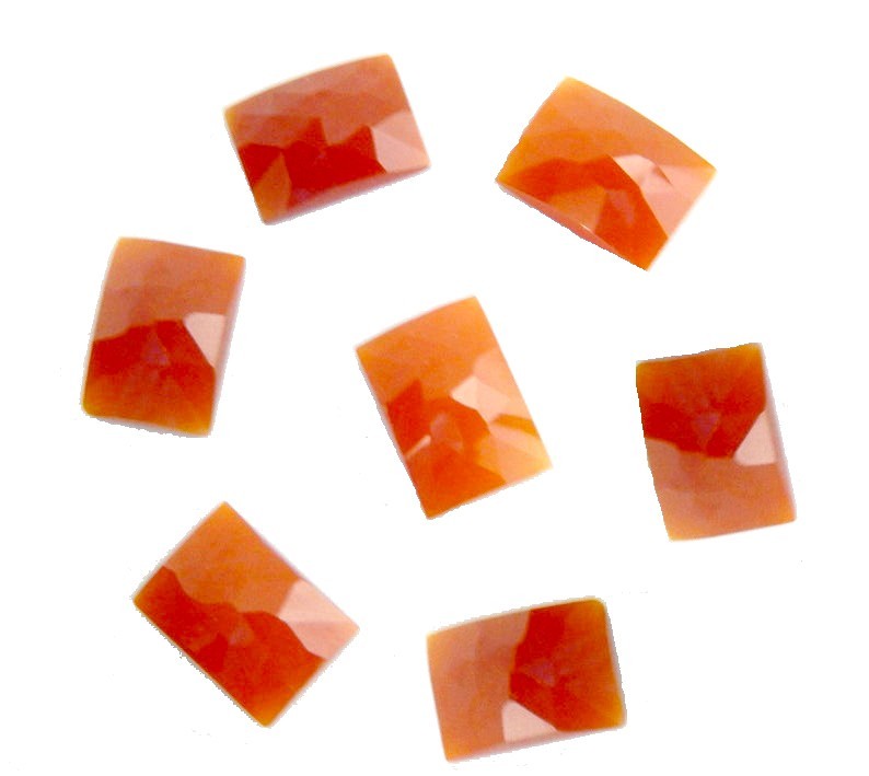 Natural Carnelian Rectangle Rose Cut 6x8mm to 12x16mm Loose Gemstone