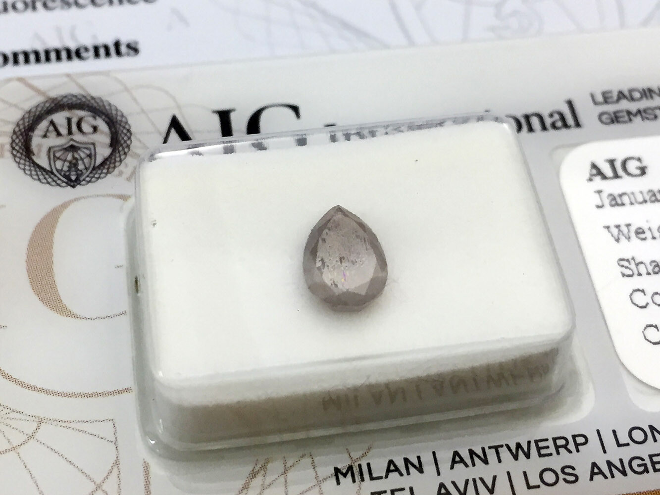 0.99Ct Pear Cut Orange Brown Diamond – Exquisite Rarity + AIG Certificate