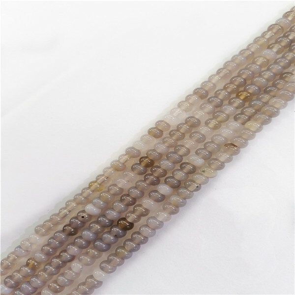 1 Strand 6x4mm Natural Gray Agate Abacus Interval Loose Beads DIY 15.5″ EE2115