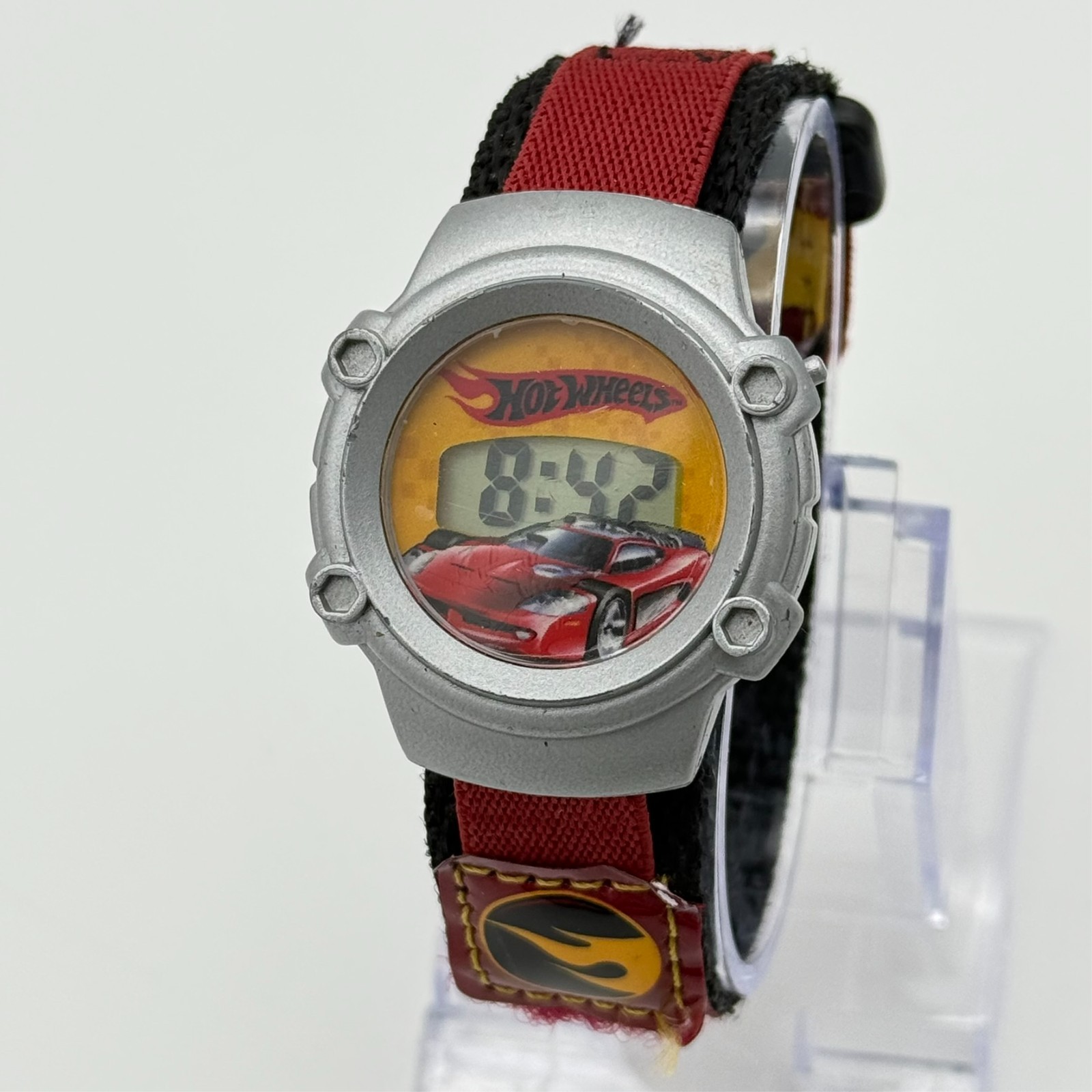 2009 Kid’s HOT WHEELS Digital LCD Racing Watch, Silver Tone, 35mm, Works