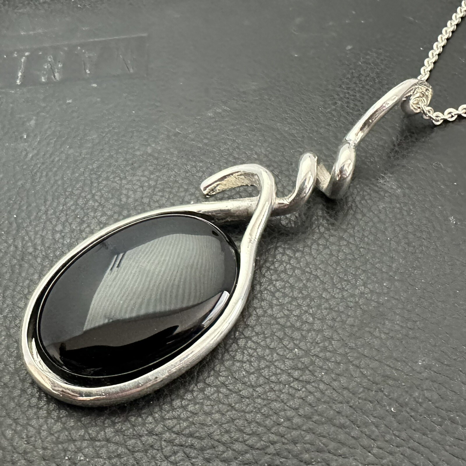 MJG STERLING SILVER ZOSO PENDANT. EARLS COURT-1975. JIMMY PAGE. Black Onyx