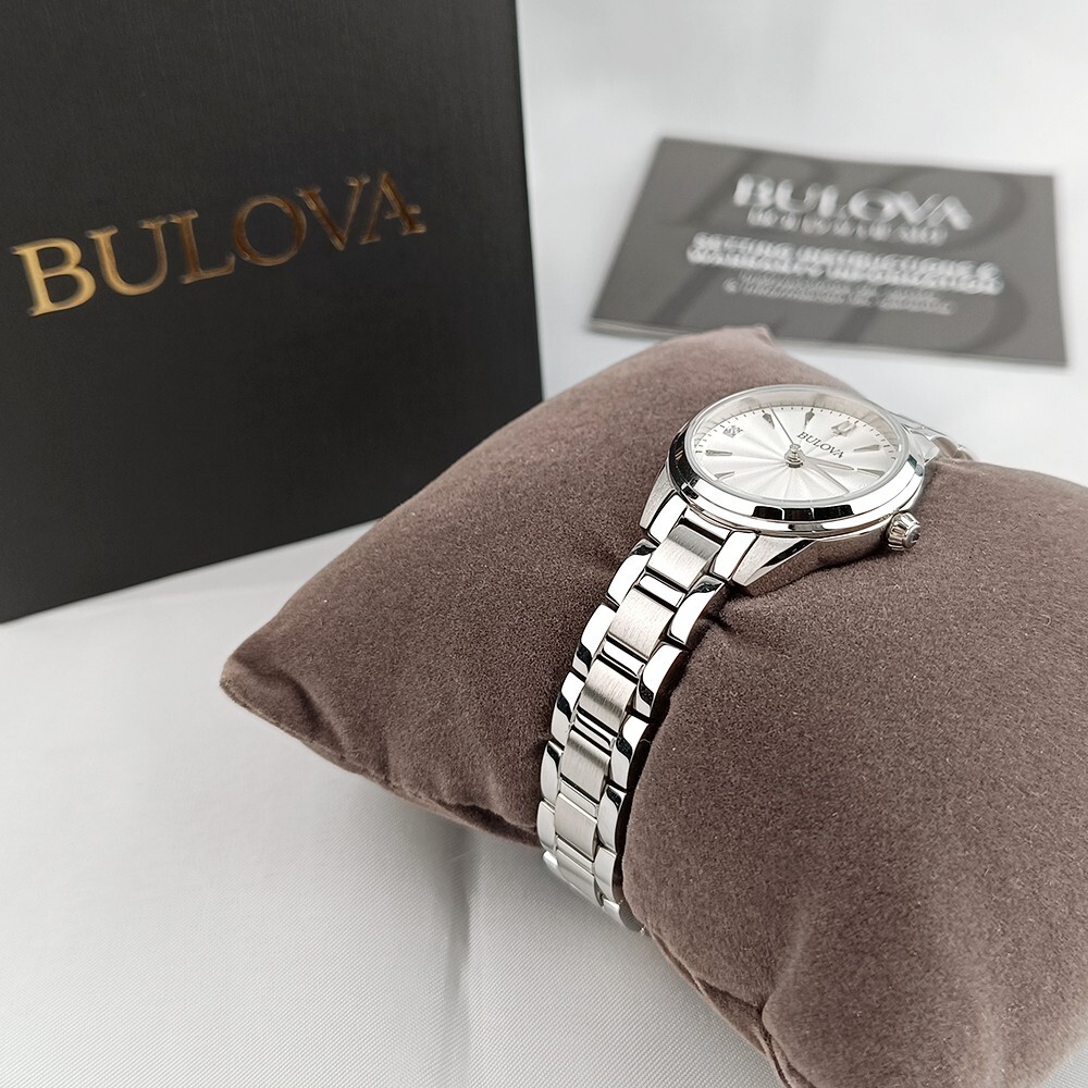 New Bulova Sutton 96P219 Diamond White Dial Quartz Stainless Steel Women’s Watch