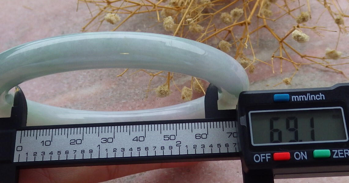 Video Certified Green 100% A JADE Jadeite Circle Bangle Bracelet 69mm 684861 AS