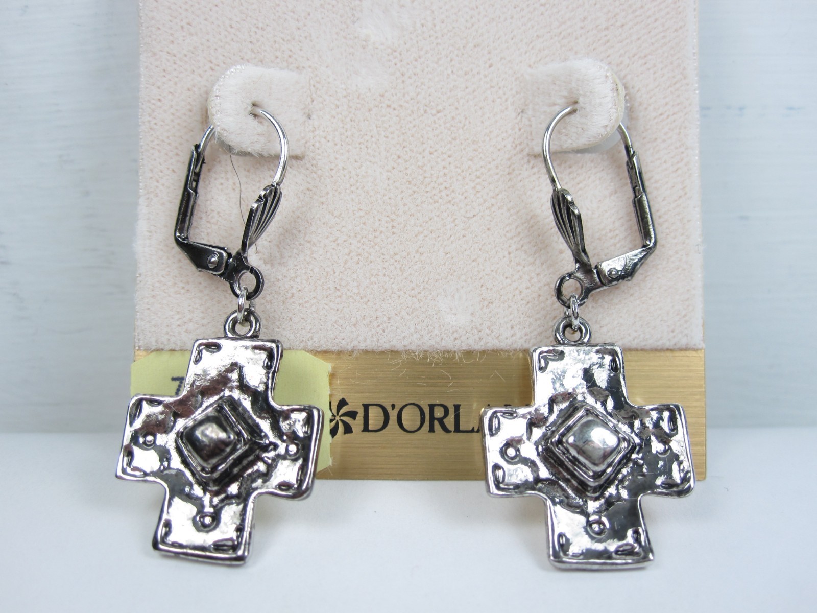 D’Orlan Rhodium Plated Pierced Earrings – Lead and Nickel Free – 9595