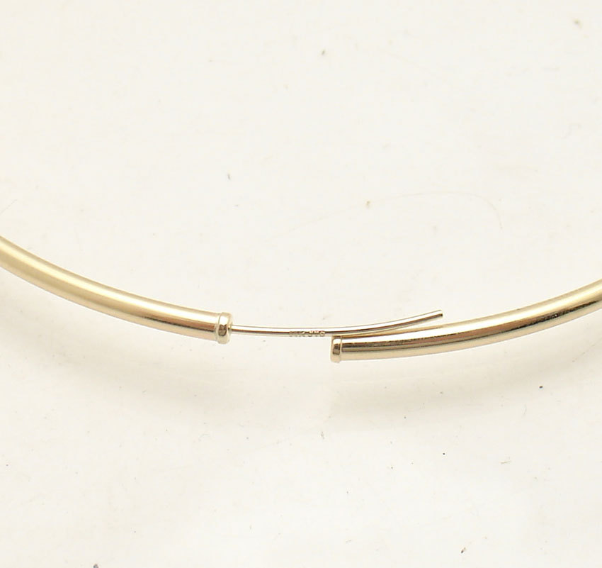 1.2mm X 42mm 1 3/8″ Plain Shiny Endless Hoop Earrings REAL 14K Yellow Gold