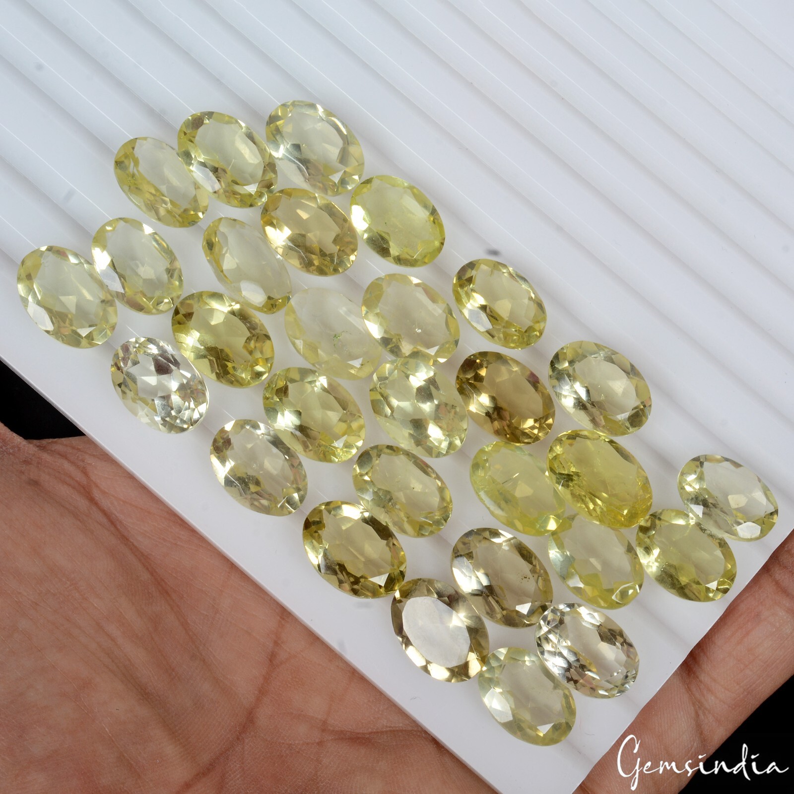 Certified 157 Ct Natural Untreated Lemon Citrine Quartz Oval Cut Gems Lot 13-15m