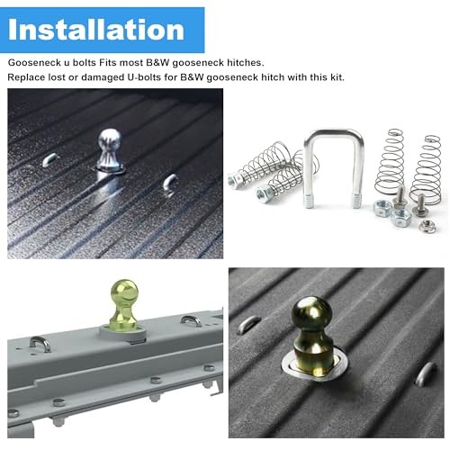 1900-2-1600 Replacement Safety Chain U-Bolt Kit Fits B&W Gooseneck Hitches