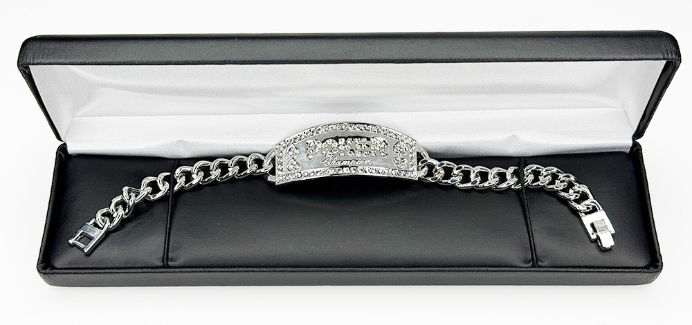 POKER CHAMPION BRACELET made with Swarovski Crystal Stones 8″ silver plate