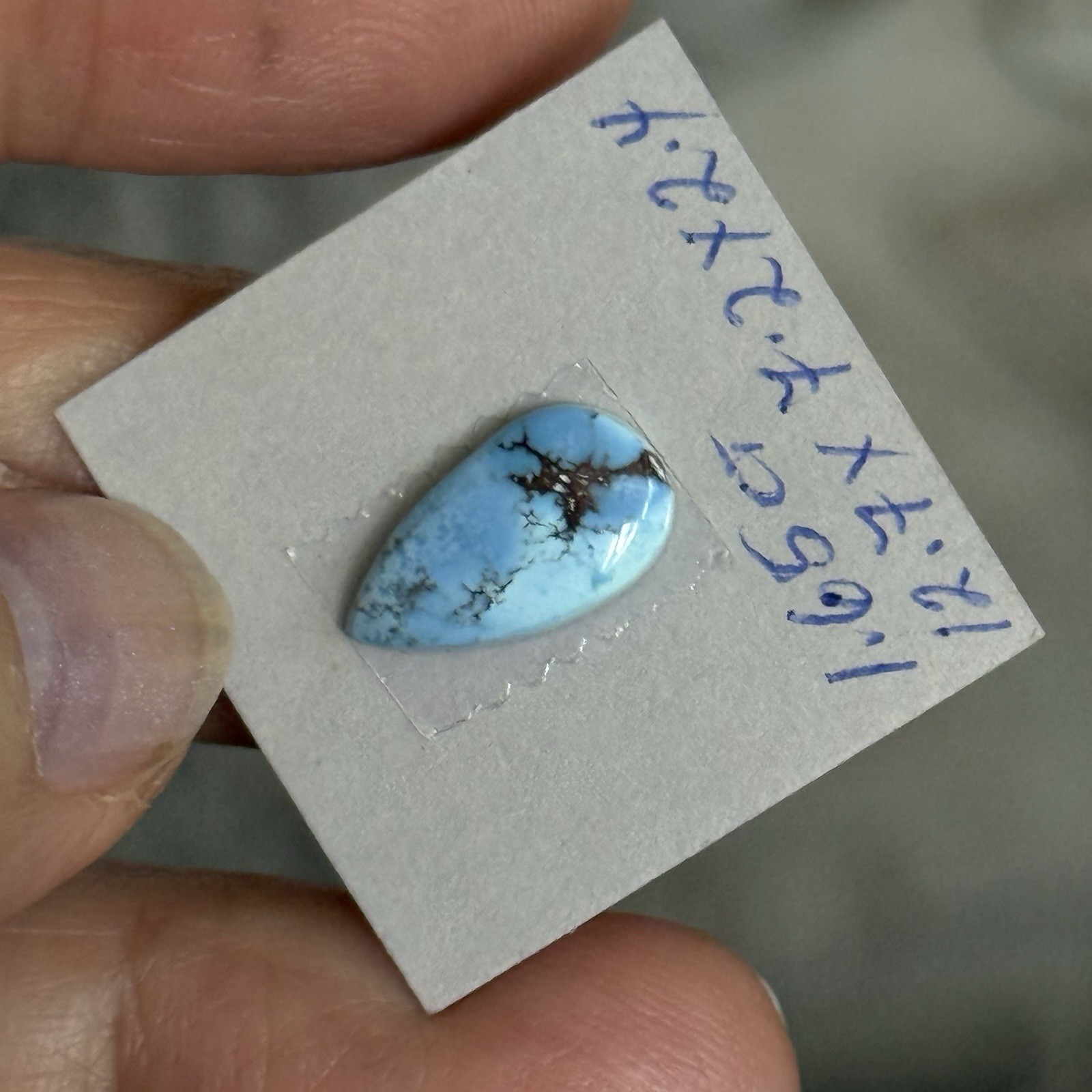 1.65ct 12.7×7.2×2.4mm Beautiful Golden Hill Lavender Turquoise Ring Cabochon Gem