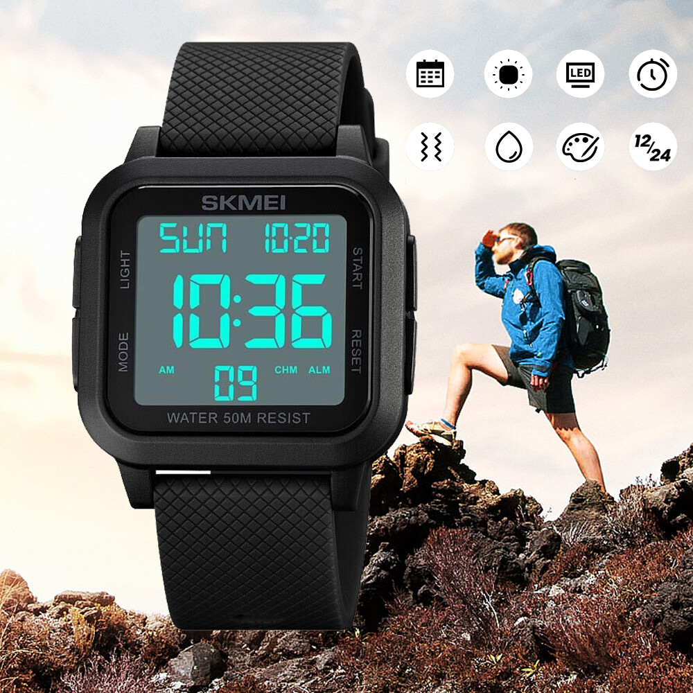 Men’s Military Sports Watch LED Screen Large Digital Face Waterproof Wristwatch