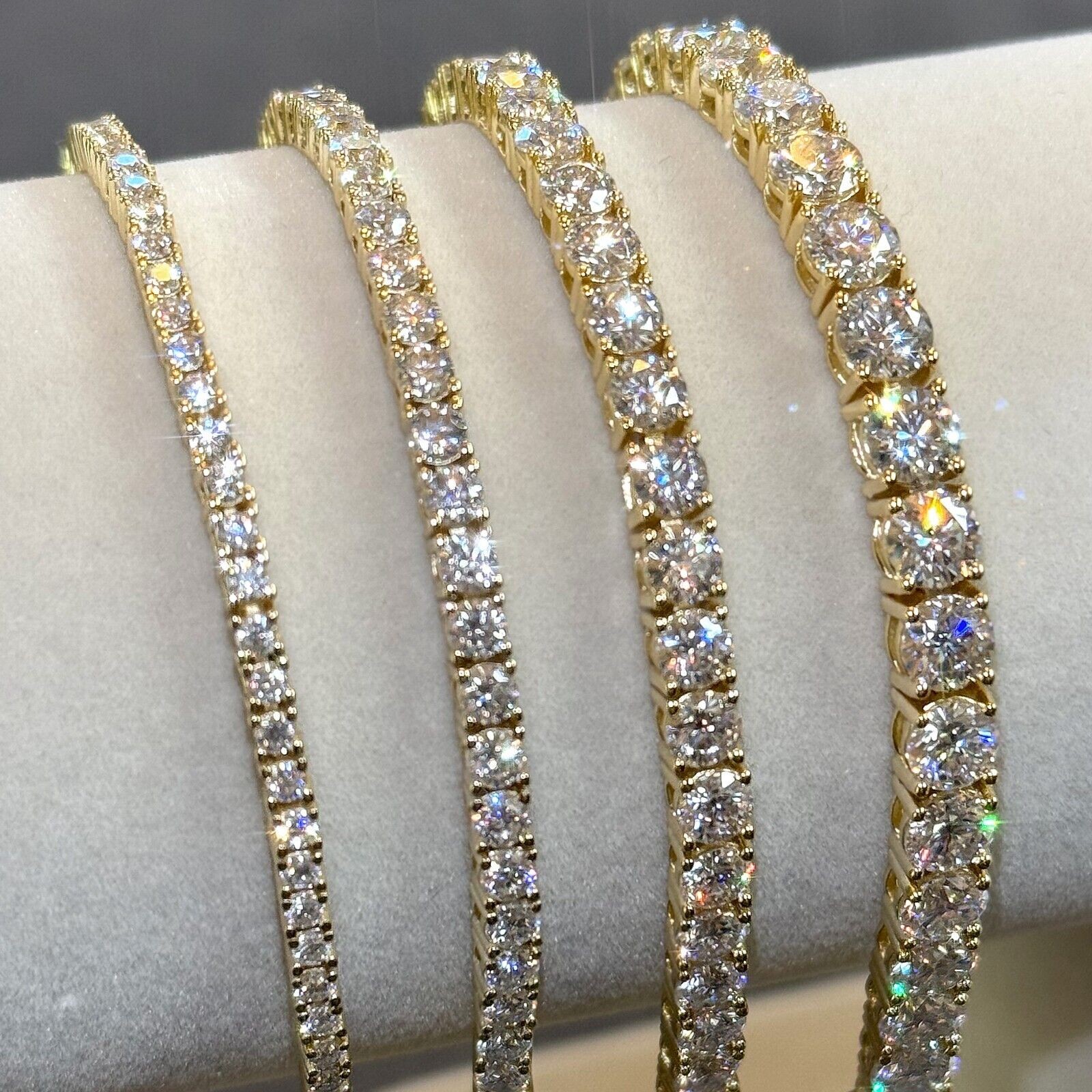 VVS1 Certified Moissanite Tennis Bracelet – 925 Silver or Gold Plated All Sizes