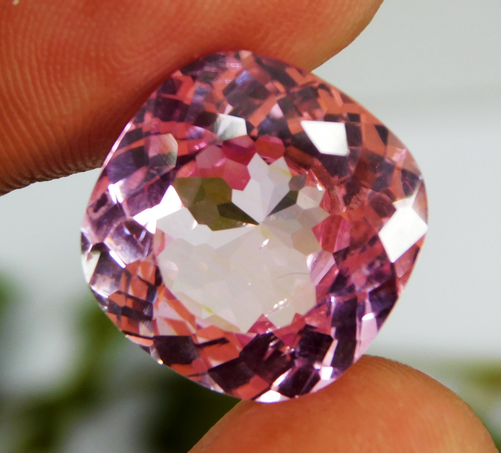 16.50 Ct Certified Natural Brazilian Pink Morganite Cushion Cut Fine Gemstone