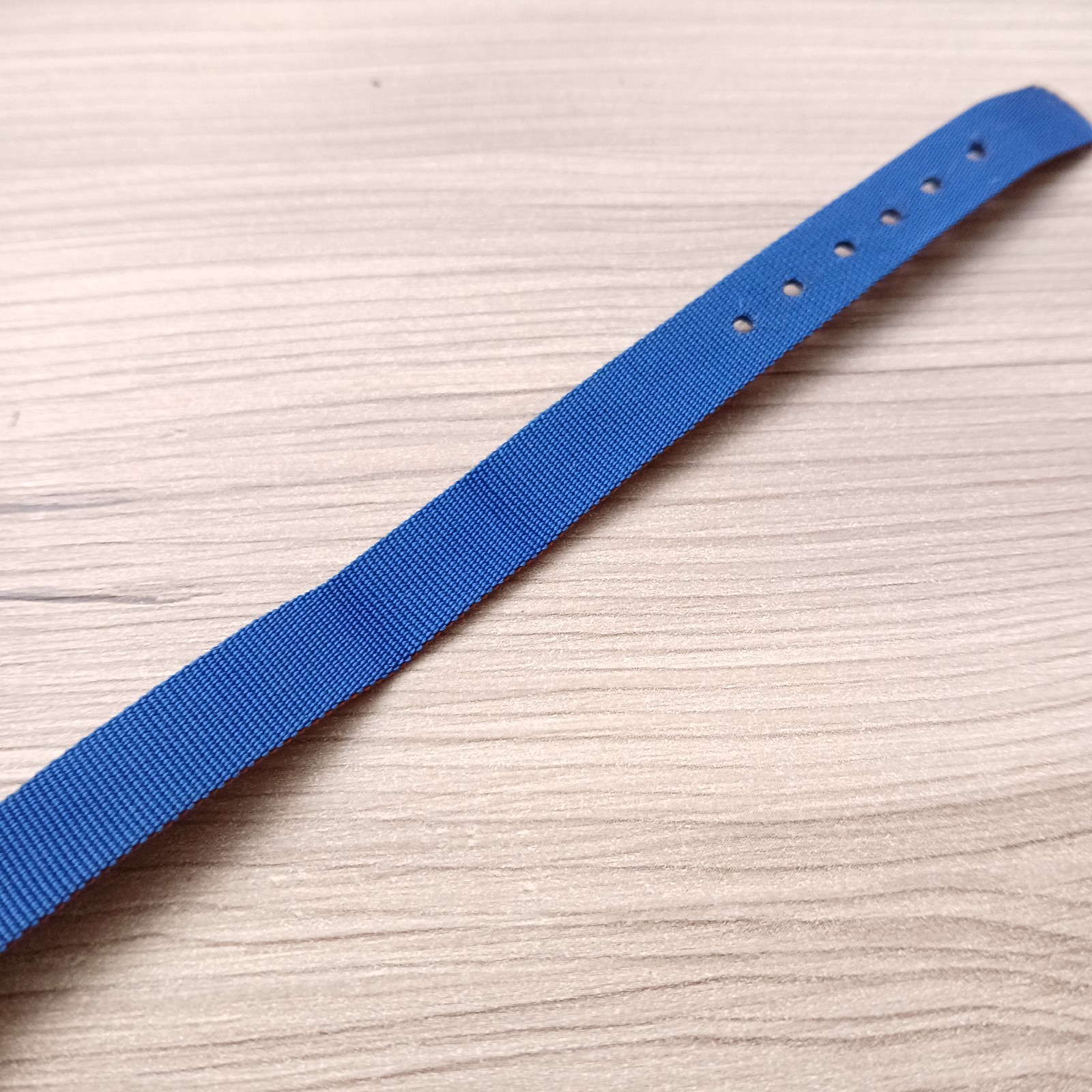 Vintage Nylon 10mm One Piece Watch Strap Red Blue Gold Buckle